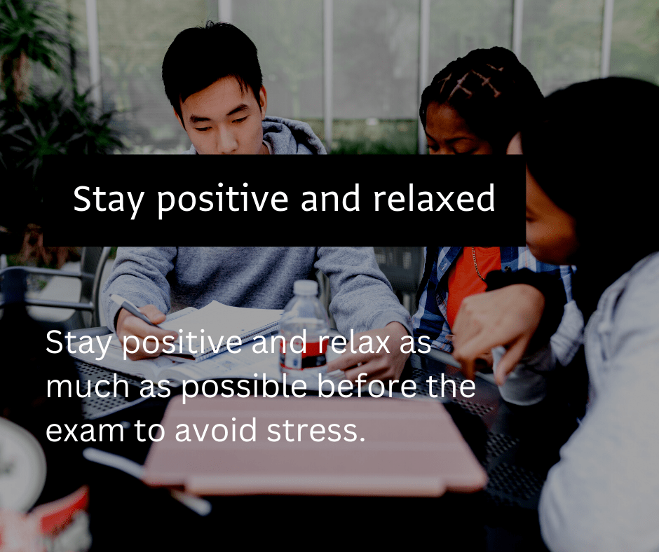 board exams strategies - stay positive and relaxed